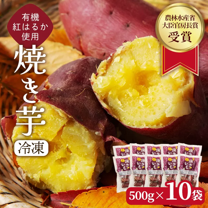 焼き芋 5kg(500g×10袋) 冷凍 有機 紅はるか オーガニック さつまいも 農林水産大臣官房長賞 受賞 京都府産 蜜芋 しっとり 甘い 無添加 スイーツ おやつ 離乳食に 日本さつまいもサミット受賞の芋を使用 やきいも | その甘さ、まさに自然のスイーツ。レンジで4分、蜜があふれる感動体験。食のプロが認めたW受賞（農林水産大臣官房長賞／日本さつまいもサミット）の逸品を、京都の有機農家から直送します。