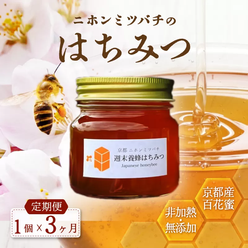 【定期便】 ニホンミツバチのはちみつ 300g×3回 | 京都産 非加熱 国産 百花蜜 自然のままの純粋蜂蜜 はちみつ ハチミツ 蜂蜜 ハニー 瓶詰 （週末養蜂） 毎月定期便 3回定期便 