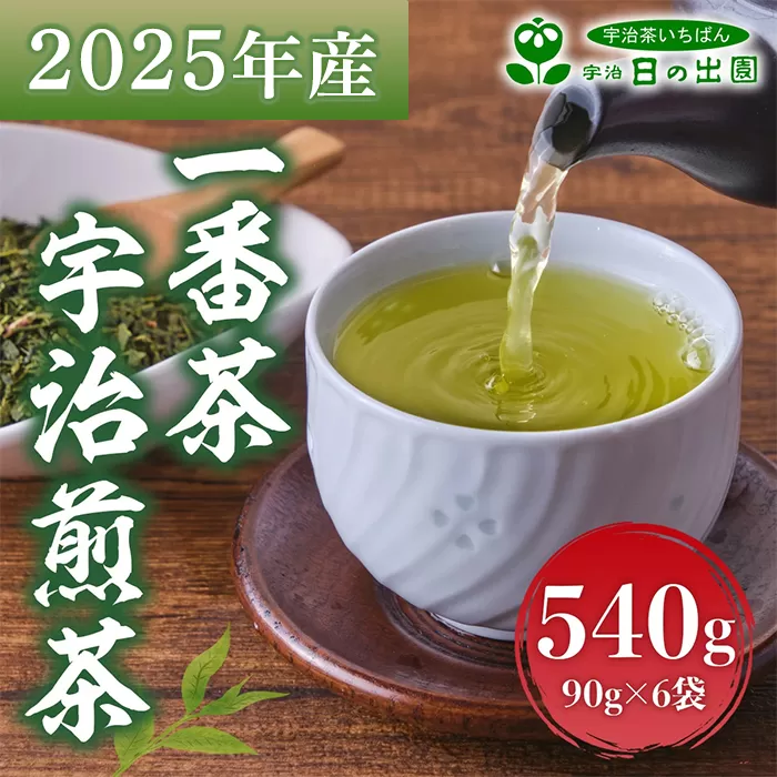＜2025年産＞一番茶 宇治煎茶(計540g・90g×6袋) 特産品 水出し お茶 宇治茶 緑茶 玉露 煎茶 香り 【uj-AG005】【宇治日の出園】