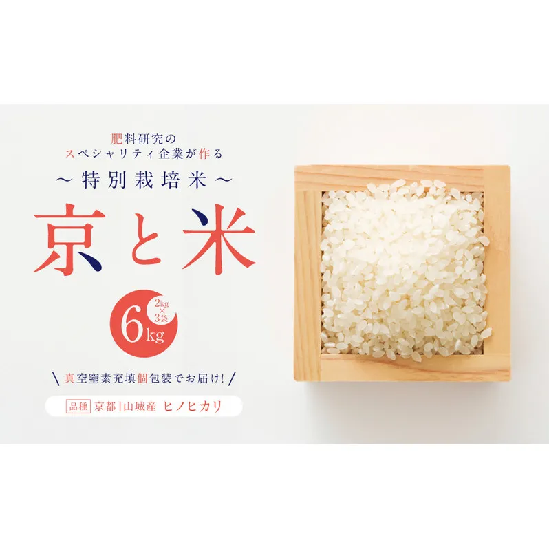 京都府京田辺市産 京と米 ヒノヒカリ 6kg (2kg×3袋) R7年度産 お米 米 こめ コメ 精米 白米 ごはん ご飯 弁当 おにぎり 真空 長期保存 防災 京田辺市 京都府 kt2026
