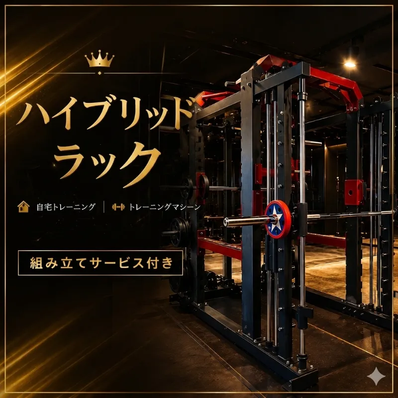 ハイブリッドラック 本体セット 組み立て設置込み キングマシン 筋トレ ボディメイク 筋力トレーニング トレーニングマシーン 自宅トレ 身体づくり トレーニング ウォークアウト 健康 家トレ 京都府 京田辺市