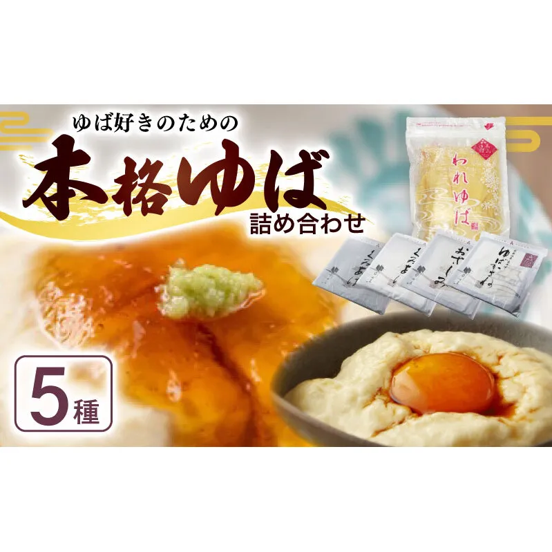 本格 ゆば 5種 セット 京・美山ゆう豆ゆばセット かぐら 生ゆば 乾燥ゆば つゆ付き 汲み上げゆば ゆばがさね おさしみゆば 湯葉 生湯葉 詰め合わせ 大豆 黒豆 京都産 丹波黒豆 京都