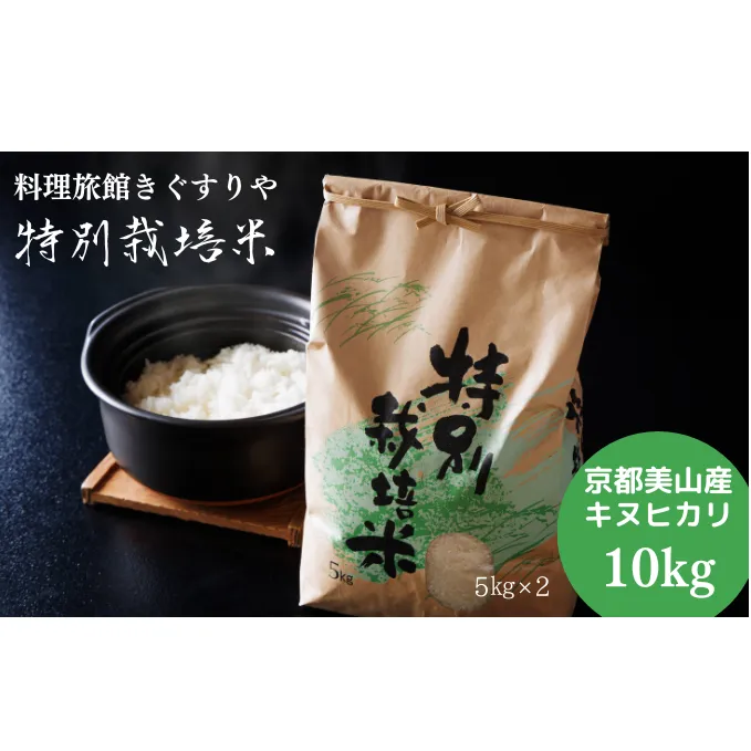 米 料理旅館きぐすりや 特別栽培米 キヌヒカリ 10kg 精米 白米 お米 こめ コメ 減農薬栽培 10キロ 5kg×2 ご飯 ごはん 京都