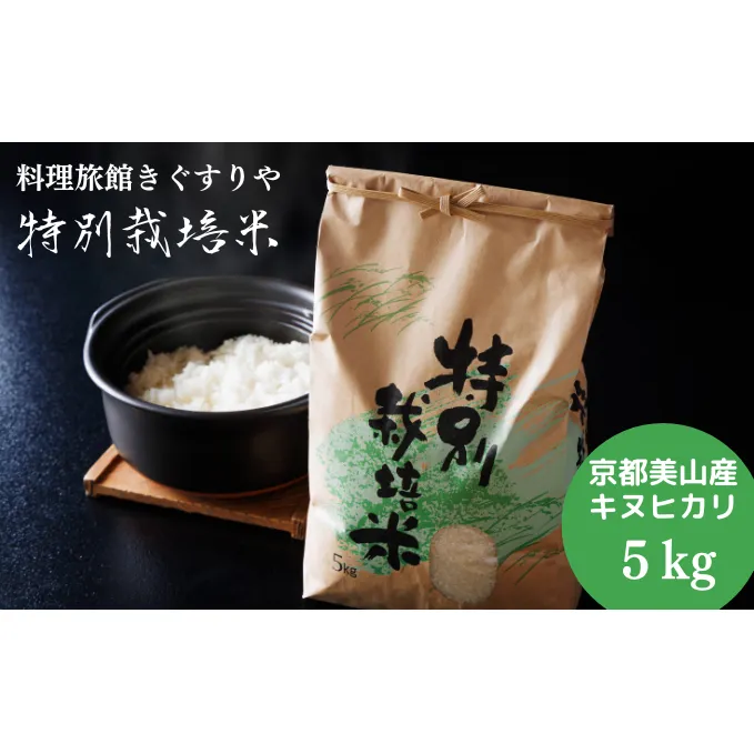 米 料理旅館きぐすりや 特別栽培米 キヌヒカリ 5kg 精米 白米 お米 こめ コメ 減農薬栽培 5 キロ ご飯 ごはん 京都