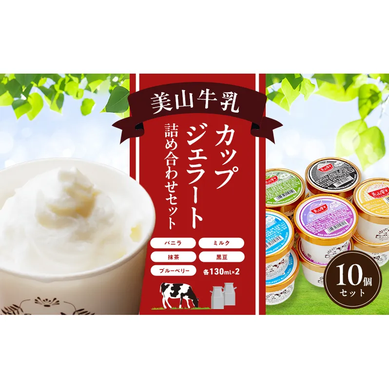美山牛乳 カップジェラート 10個 詰め合わせセット | デザート お菓子 スイーツ 冷凍 ギフト 南丹市