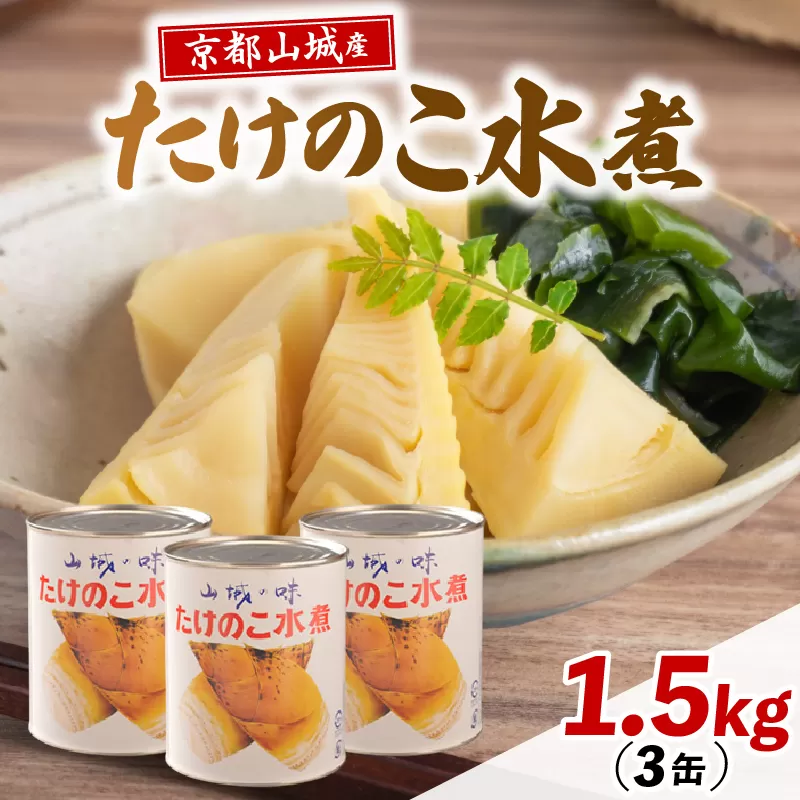 京都 たけのこ 水煮 缶詰 1.5kg(500g×3缶) 白子筍 京たけのこ 国産 京都山城 産 筍 京野菜 野菜 国産 炊き込みご飯 煮物 小分け まとめ買い 常温保存 井手町【009】