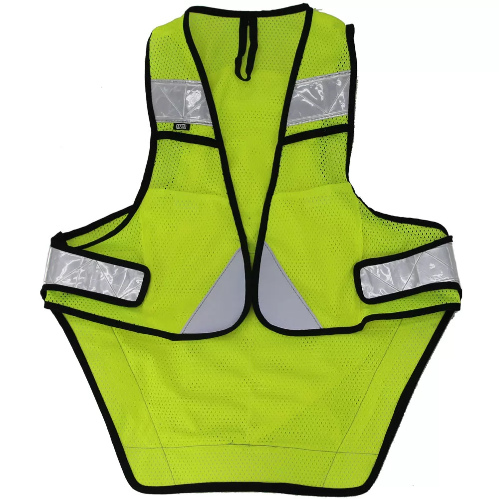 R250 サイクル反射ベスト  ポケット付きロング フリーサイズ  ネオンイエロー