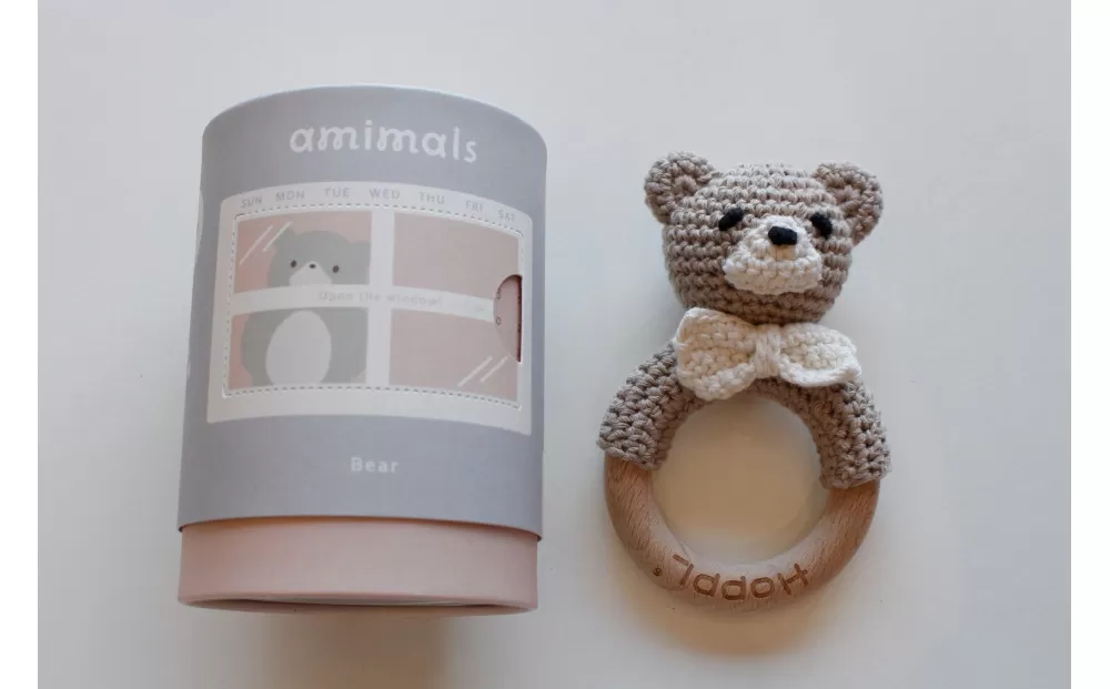 HOPPL（ホップル）手編みamimals（アミマルズ） ガラガラ Bear