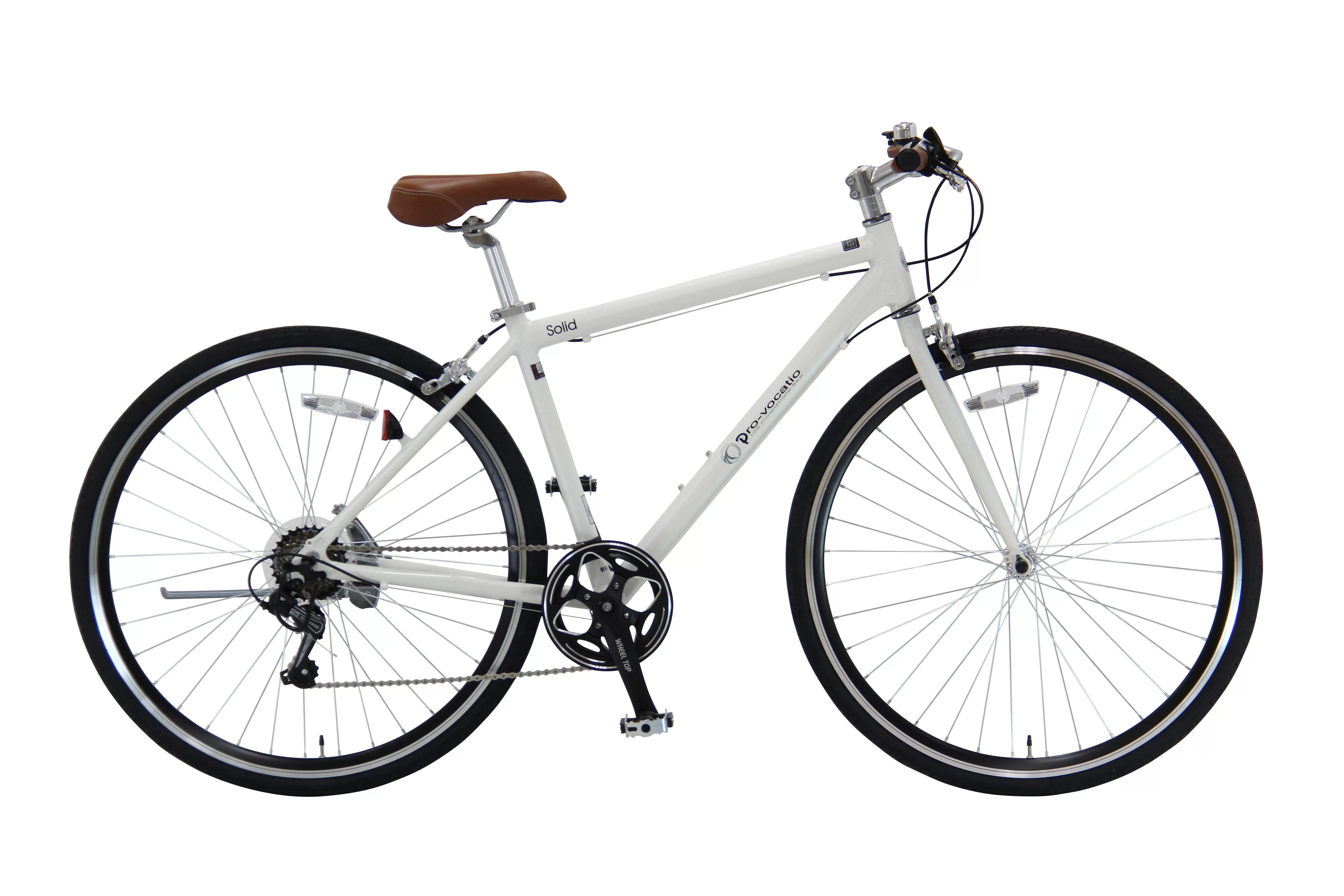 ヱビス自転車 クロスバイク シマノ製外装7段変速 アルミフレーム 700×32c 軽量 電動なし Solid【マットホワイト】【 自転車 クロスバイク シマノ SHIMANO 大阪府 堺市】