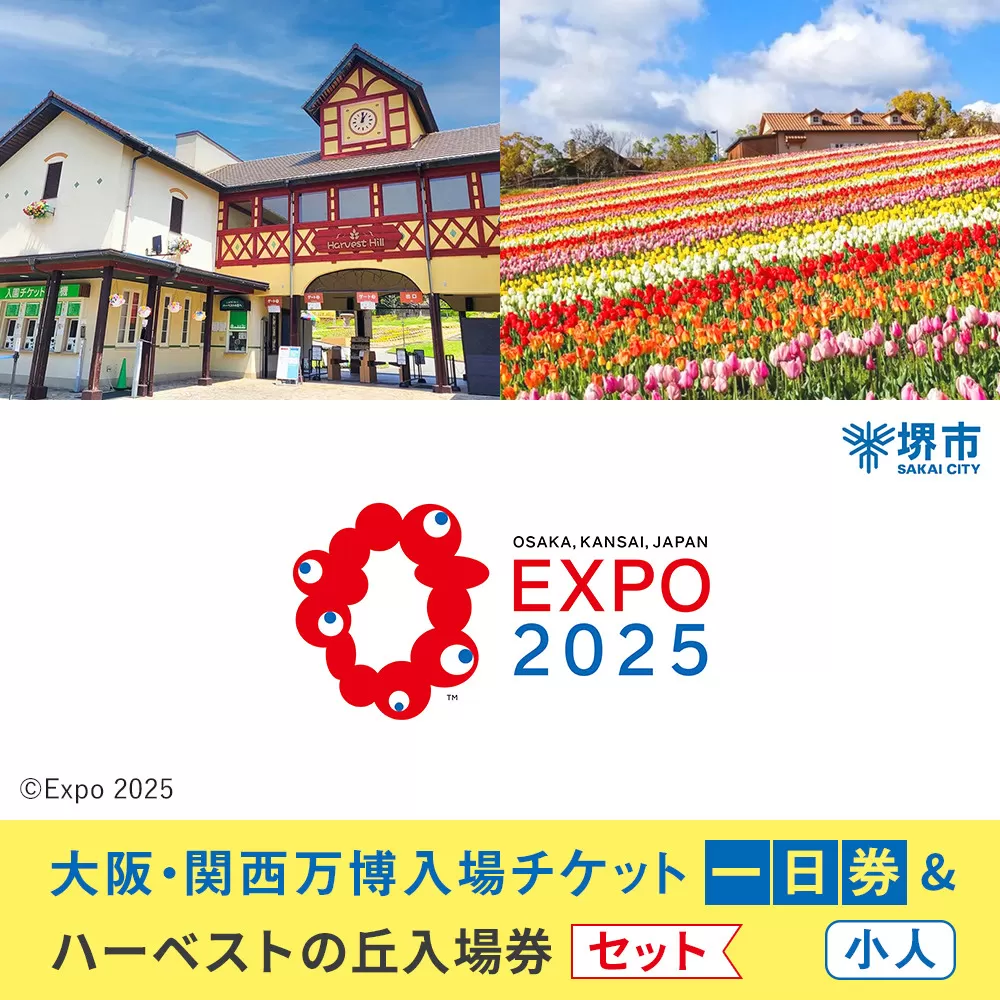 【堺市ふるさと納税】大阪・関西万博入場チケット＜一日券／小人＞ + ハーベストの丘入園券