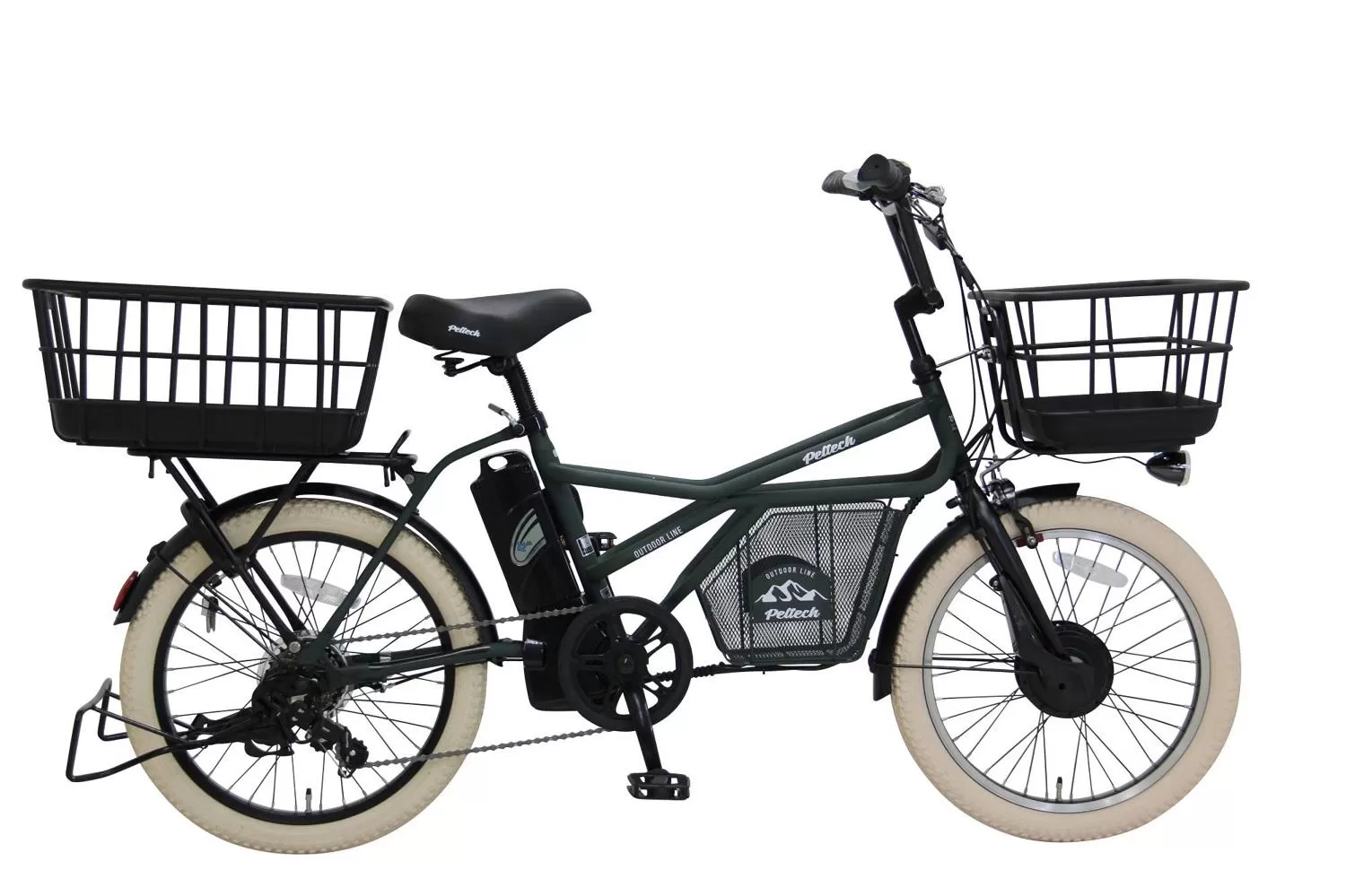 ヱビス自転車 ミニベロカーゴ電動アシスト自転車 GRC-515L-Cib シマノ製外装7段変速[マットオリーブ][自転車 電動自転車 電動アシスト シマノ SHIMANO アウトドア スポーツ 人気 おすすめ 大阪府 堺市]