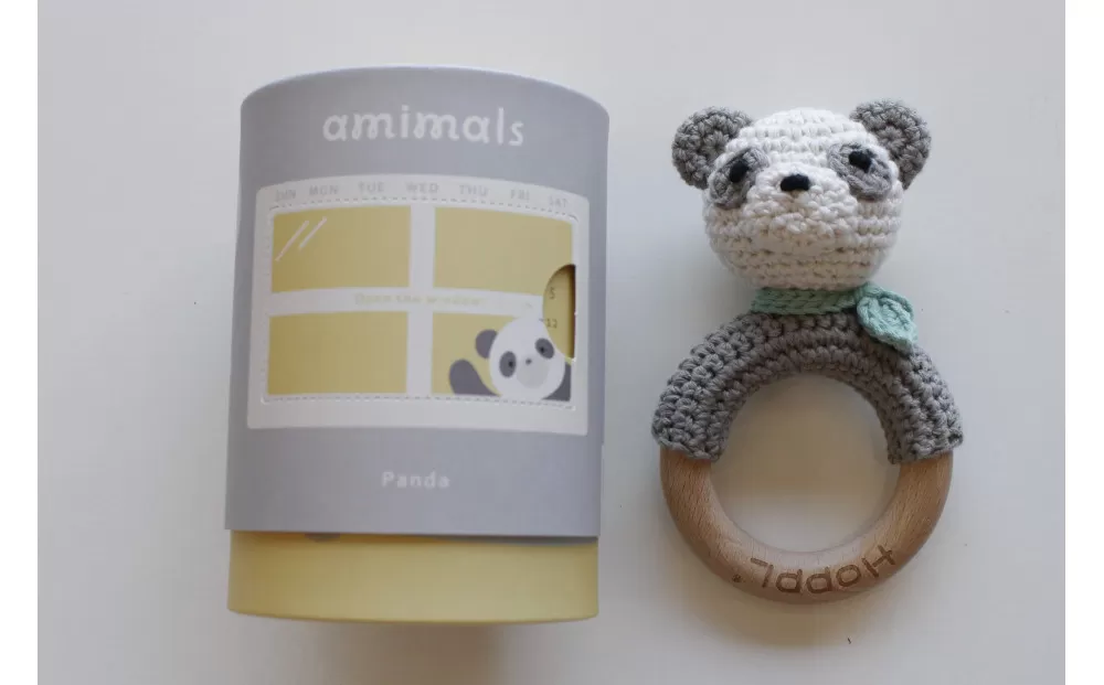 HOPPL（ホップル）手編みamimals（アミマルズ） ガラガラ Panda