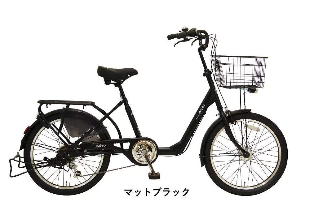 ヱビス自転車  パテオ 22インチ 小径自転車 シマノ製外装6段変速 電動なし（低床式フレーム 極太タイヤ シマノ製ローラーブレーキ 幼児2人同乗認定）【マットブラック】【 自転車 シマノ SHIMANO 22インチ サイクリング ツーリング 大阪府 堺市】