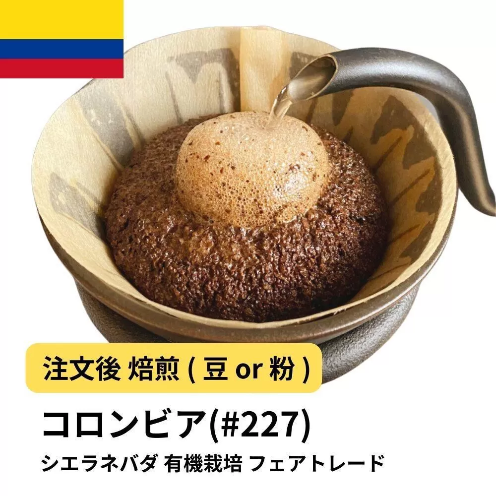 【粉】コーヒー #227 コロンビア シエラネバダ 有機栽培 310g 当日焙煎 大山珈琲