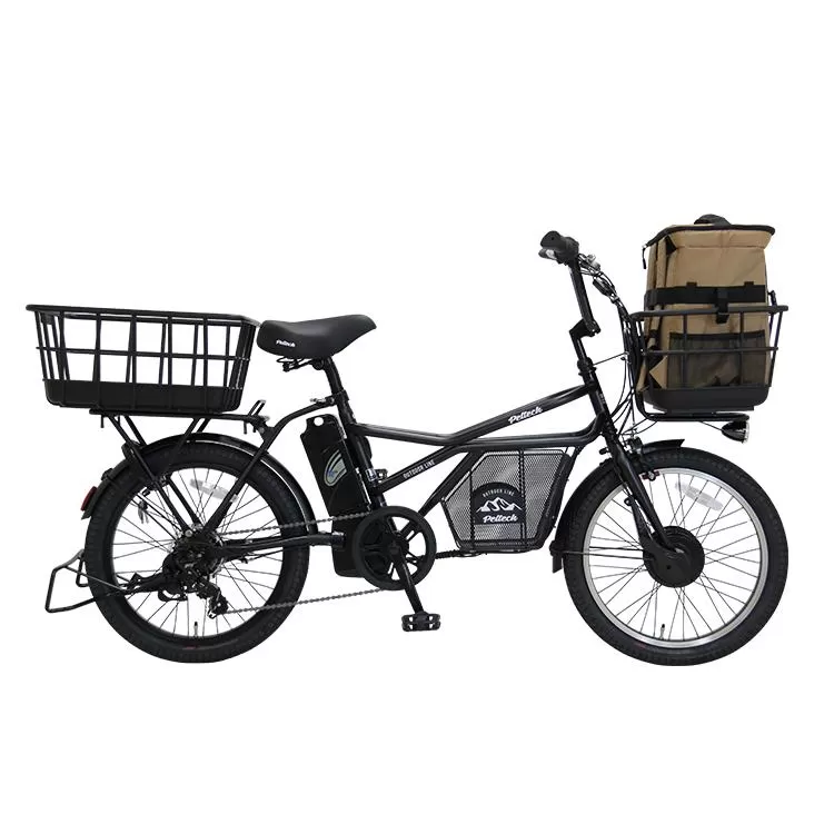 【ふるさと納税】 完成品 ペット乗せ 電動自転車 ミニベロ eカーゴバイク ペットポーター GRC-515L-PET 20インチ OGK 電動アシスト 自転車 シマノ製外装7段変速 【本体：マットブラック×リュック：キャメル】【 自転車 電動自転車 電動アシスト シマノ SHIMANO 大阪府 堺市】