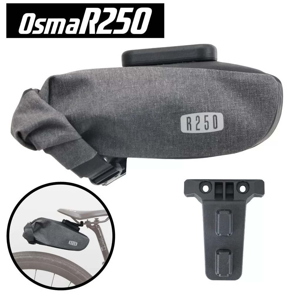 OsmaR250 防水サドルバッグスモール  グレー/ブラック