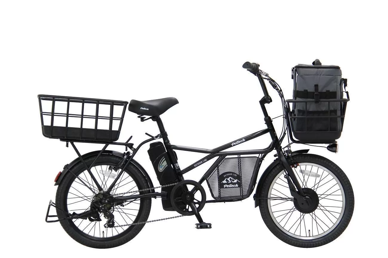 【ふるさと納税】 完成品 ペット乗せ 電動自転車 ミニベロ eカーゴバイク ペットポーター GRC-515L-PET 20インチ OGK 電動アシスト 自転車 シマノ製外装7段変速 【本体:マットブラック×リュック:チャコール】【 自転車 電動自転車 電動アシスト シマノ SHIMANO 大阪府 堺市】