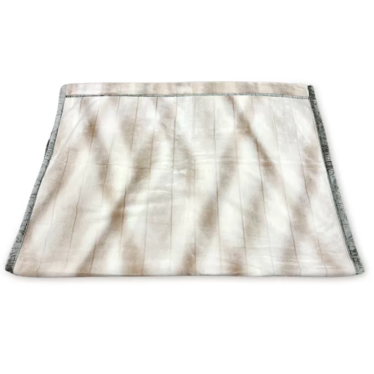 洗える ボリューム満点 マイヤー衿付合わせ毛布 シングルサイズ(約140×200cm) MS-152 ベージュ [4495]