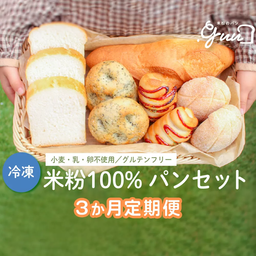 [3ヶ月定期便] 米粉100%グルテンフリー 米粉のパン.guuセット 特定原材料7品目不使用 [4288]