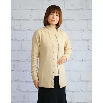 希少ベビーカシミヤ100％ 女性 ロングカーディガン M ベージュ 1枚 20403M BE [0913]