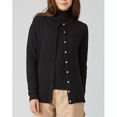 希少ベビーカシミヤ100％ 女性 ロングカーディガン M ブラック 1枚 20403M BK [0915]