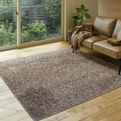 日本製 カーペット ブラウン 1枚 約185×185cm 240611924 型 [1137]