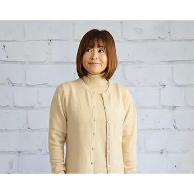 希少ベビーカシミヤ100％ 女性 カーディガン M ベージュ 1枚 20402M BE [0897]