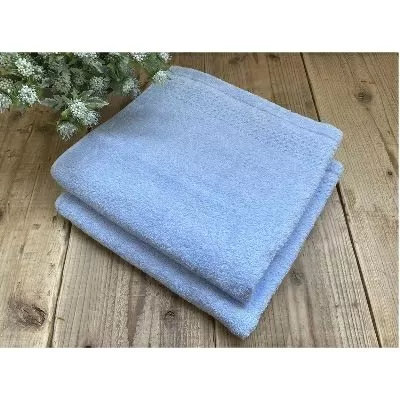 オーガニックコットン バスタオル 2枚組 ブルー 約60×120cm通常サイズ [0560]