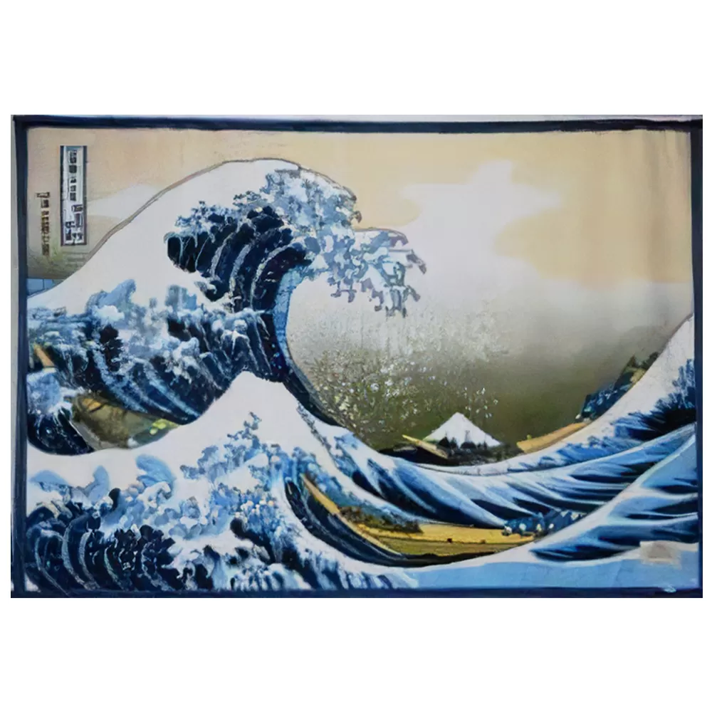 アートブランケット『神奈川沖浪裏』葛飾北斎「シングル」[1665]◇