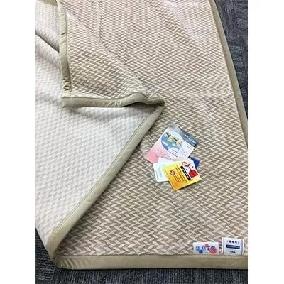 C.R.P加工毛布 ソフトマイヤー毛布 ダブルサイズ ベージュ 1枚 11701柄 [0629]