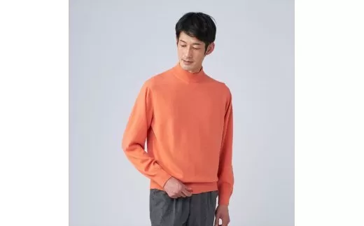 日本製 カシミヤ100% ハイネック オレンジ 2Lサイズ [2664]