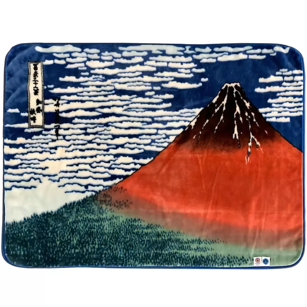 アートブランケット『凱風快晴』(赤富士) 葛飾北斎「ハーフサイズ 140cm×100cm」[1672]◇