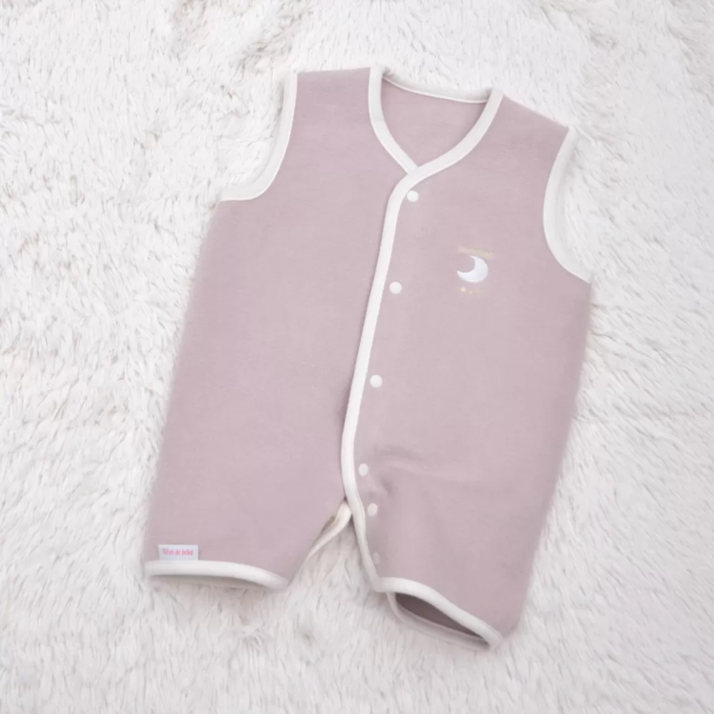綿毛布スリーパー 2way仕様で暖か(Sサイズ) ベージュピンク×ホワイト 毛布の町(泉大津産) sleeper-s [3009]