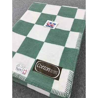 綿100% 綿毛布 シングル 140×200cm グリーン系 CO909GR [0668]