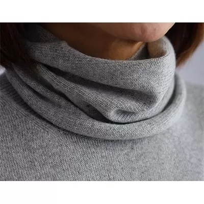 希少ベビーカシミヤ100%洗えるネックウォーマー日本製 Fタイプ グレー 1枚 201FGY [1159]