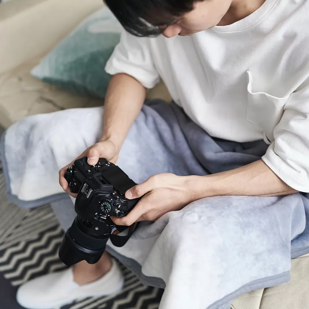 天然由来の抗菌加工付き Flood of Light 綿毛布 [ブランケット／グレー] [3385]