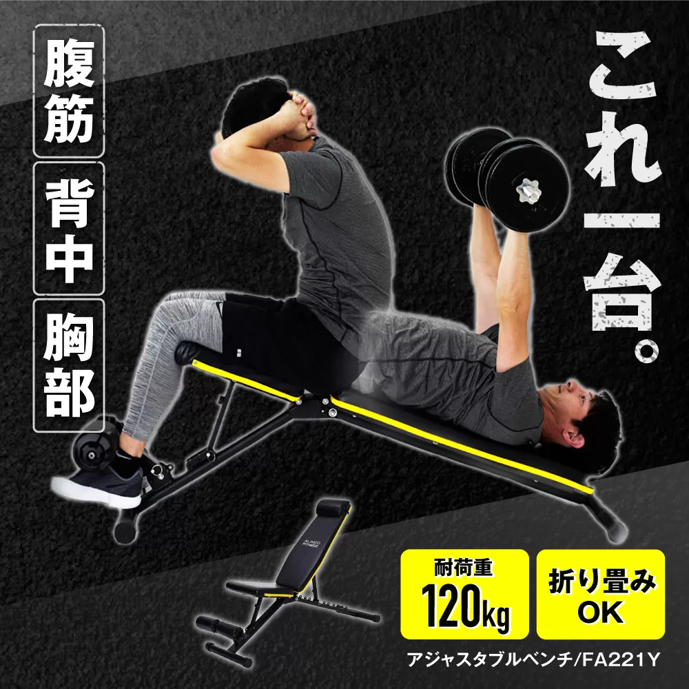 アジャスタブルベンチ/FA221Y 健康 運動 ダイエット 家庭用 ベンチプレス 大阪府高槻市/アルインコ[AOAB008]