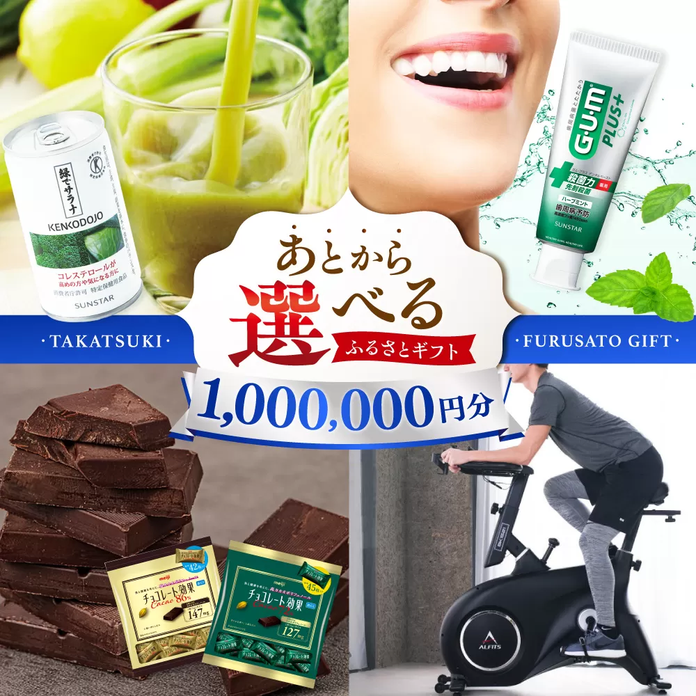 【あとから選べる】高槻市ふるさとギフト 100万円分 チョコ はみがき ダイエット 筋トレ 野菜 ハミガキ 肉 ギフト カタログ あとからセレクト グルメ 食品 お取り寄せ おつまみ 詰め合わせ [AOZZ011]