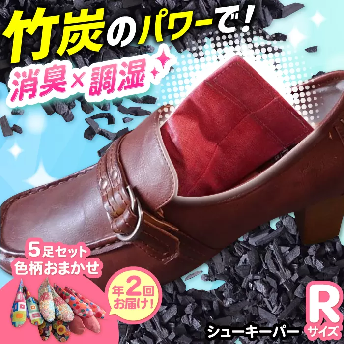 年2回お届け。色柄おまかせシューキーパーR（レギュラー）5足セット×2　大阪府高槻市/チャコールファーム [AOBM011] 消臭 調湿 長持ち おすすめ 人気