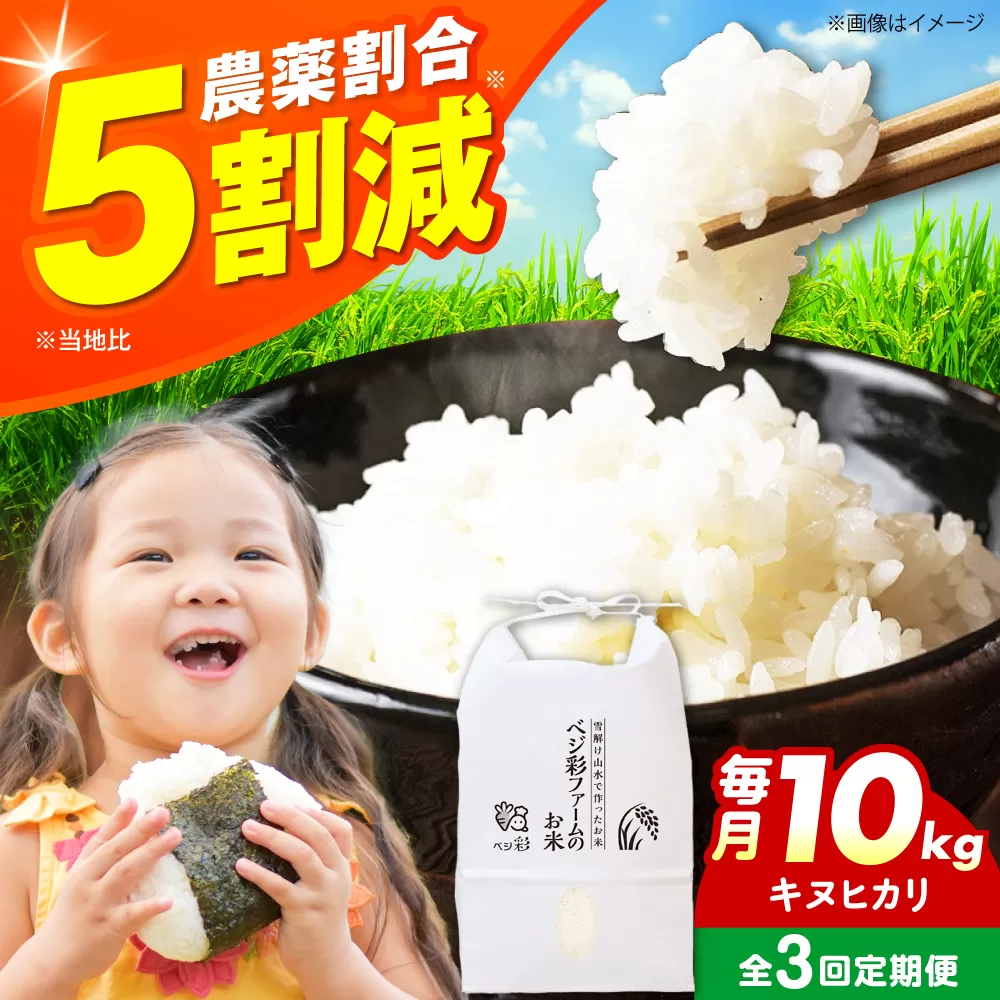 【全3回定期便】お米 10キロ 米 お米 白米 コメ おこめ 10kg 大阪府高槻市/ベジ彩ファーム [AOEJ011]