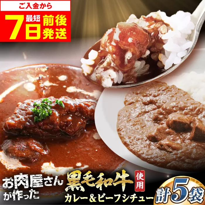 モリタ屋オリジナル和牛カレー2袋＆ビーフシチュー3袋(計5袋)　大阪府高槻市/株式会社ミートモリタ屋 [AOAI044]