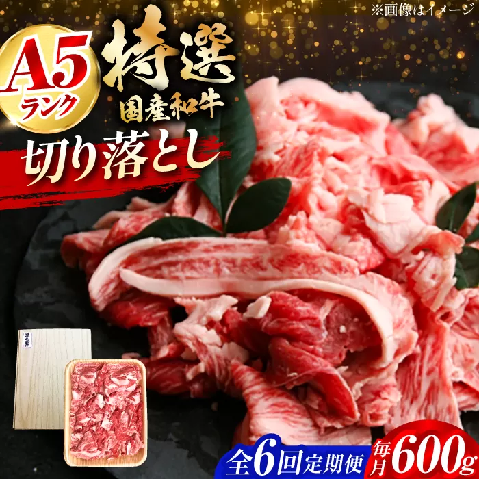 【全6回定期便】国産和牛切落し 600ｇ　大阪府高槻市/株式会社ミートモリタ屋 [AOAI024]