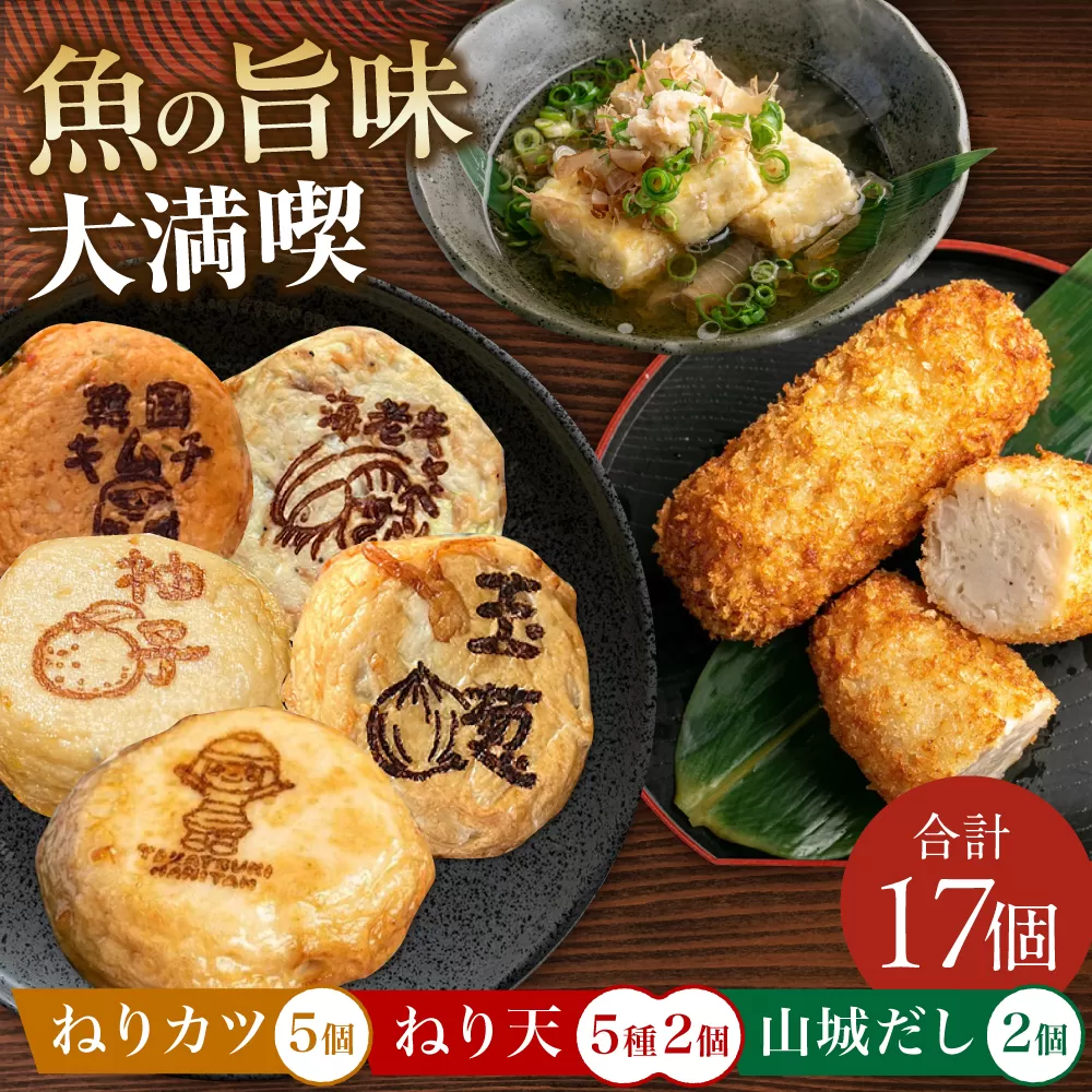 ねり天10個+山城だし2p+ねりカツ5個 練り物 おでん お取り寄せ グルメ 大阪府高槻市/ねり天・旬彩和食　山城 [AOCP003]