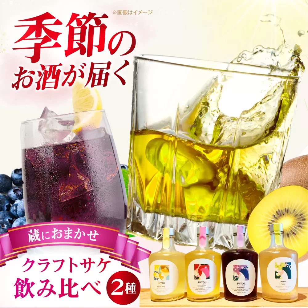 ふるさと納税限定 MIYOI Craft 蔵におまかせ２種飲み比べセット お酒 日本酒 果実酒 飲み比べ ギフト 大阪府高槻市/ADACHI NOUJO Craft Sake Brewery [AOCU003]
