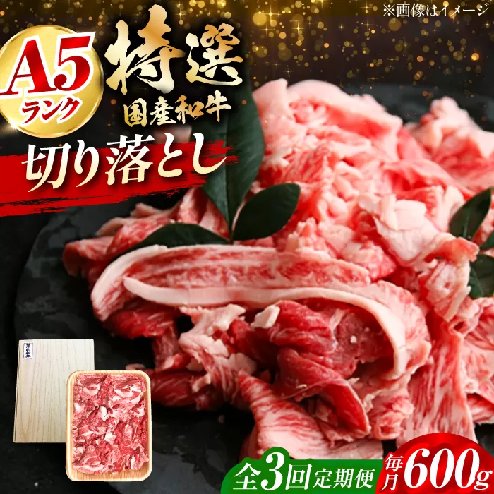 [全3回定期便]国産和牛切落し 600g 大阪府高槻市/株式会社ミートモリタ屋 [AOAI023]