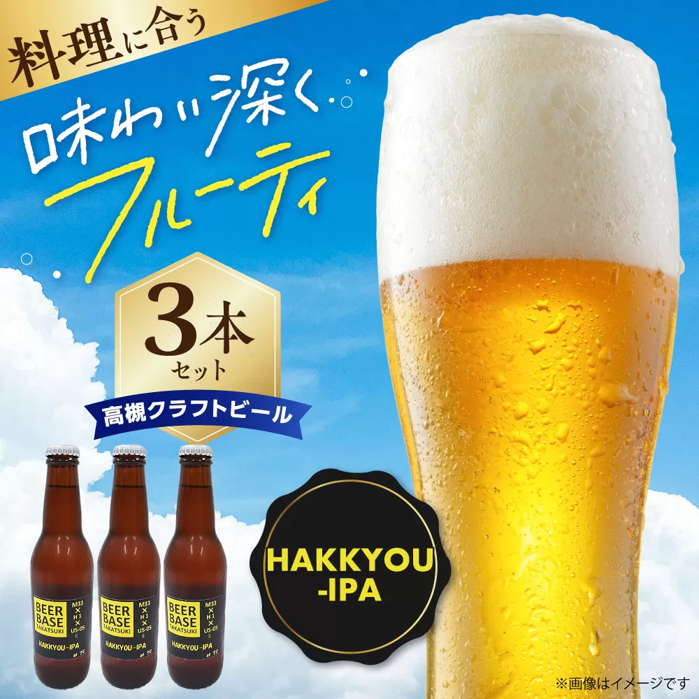 高槻クラフトビール HAKKYOU-IPA 3本 お酒 ビール クラフトビール 瓶 ギフト 大阪府高槻市/株式会社C-style [AOCI008]
