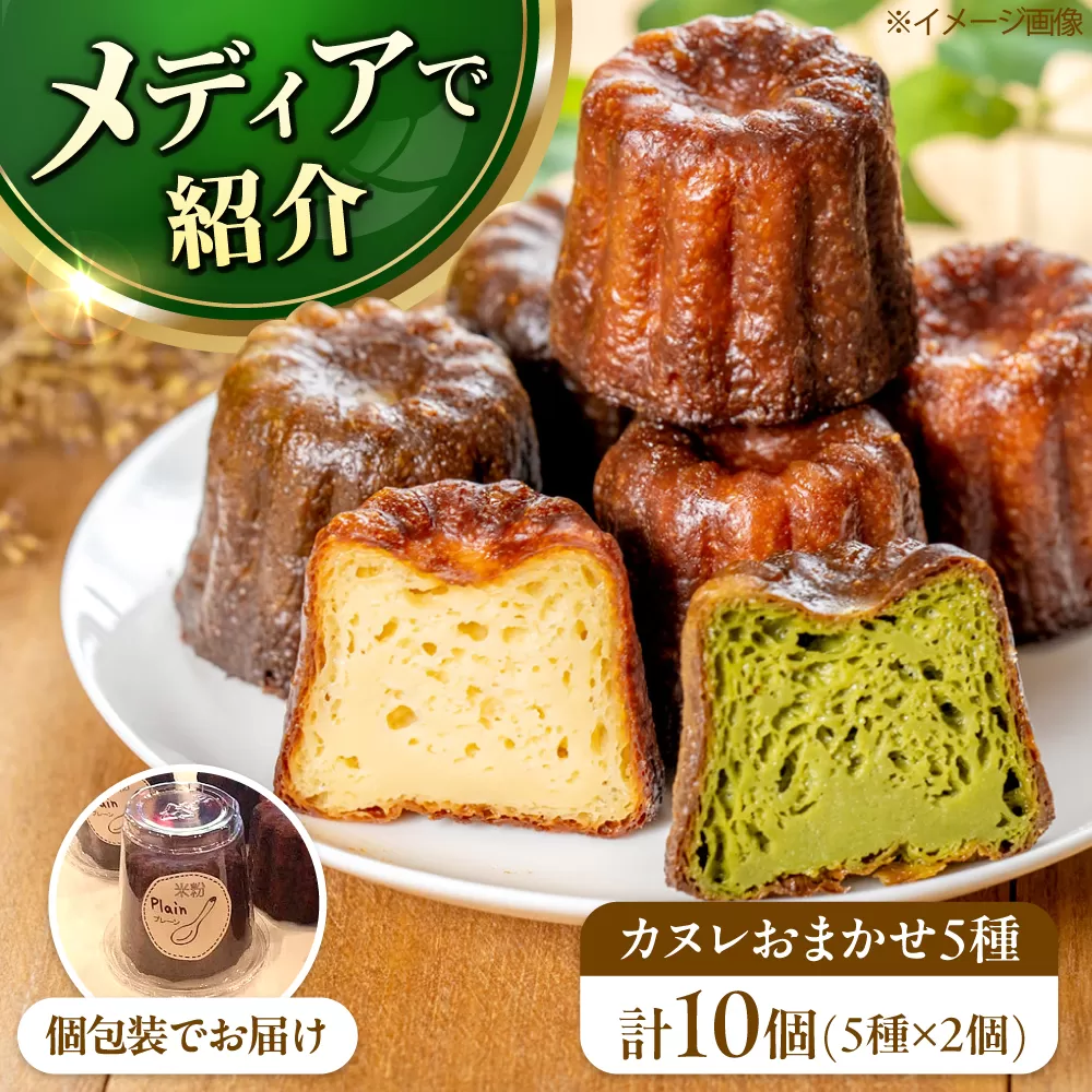 カヌレ 店主おまかせ5種 10個セット 食べ比べ 焼菓子 スイーツ お菓子 デザート カヌレ 個包装 大阪府高槻市/高槻マリンナ [AOEN004]