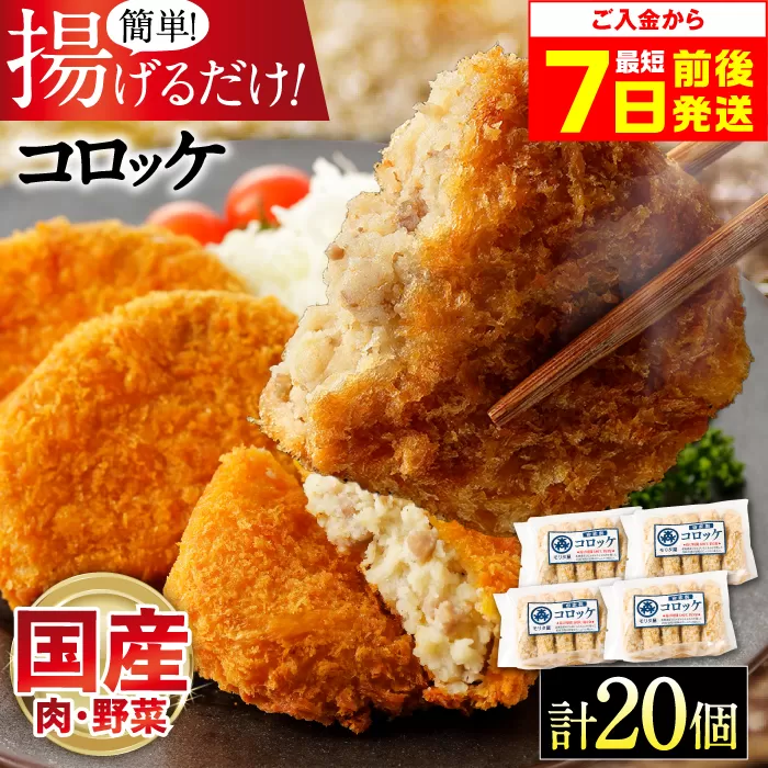 モリタ屋オリジナル冷凍コロッケ 計20個(5個入り×4) 大阪府高槻市/株式会社ミートモリタ屋 [AOAI038]