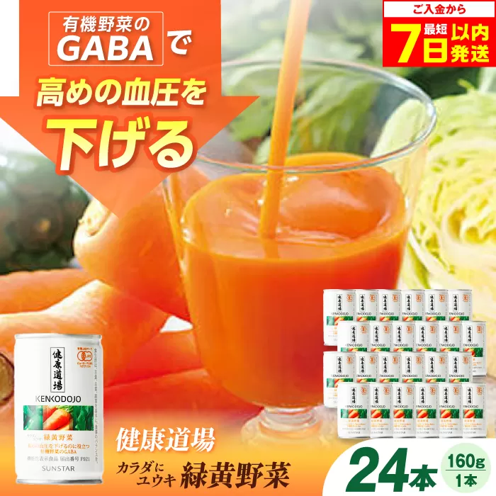 健康道場 カラダにユウキ 緑黄野菜 1ケース24缶 機能性表示食品 サンスター（1缶160g×24缶入） 血圧  高血圧 野菜ジュース まとめ買い 大阪府高槻市/サンスター[AOAD032]