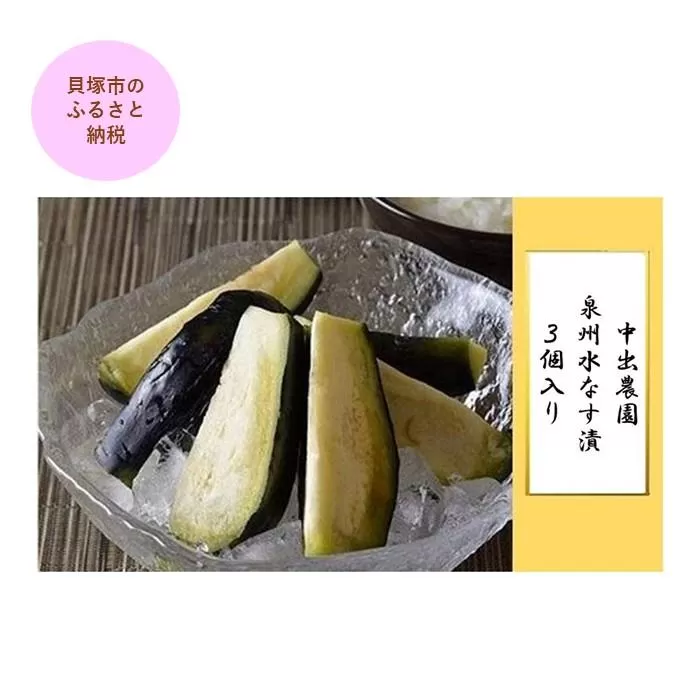 【先行予約】中出農園　泉州水なす漬３個入り